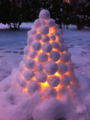 DIY snowballs lantern