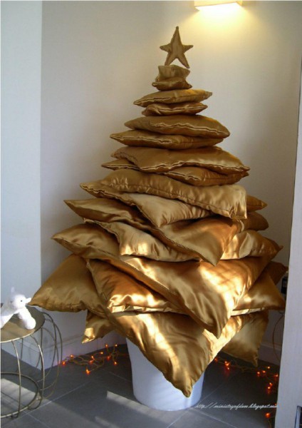 Christmas tree made of pillows