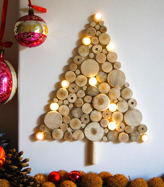 DIY Christmas tree made of wood